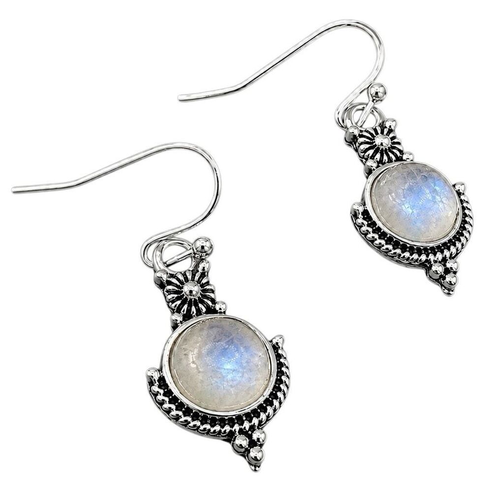 Ubud Market Men’s Faux Moonstone Balinese Style Earrings